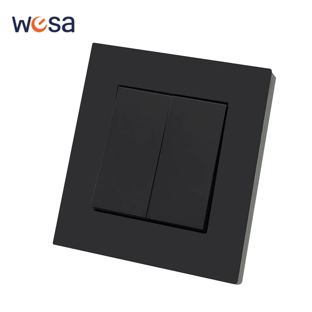 WESA Zwart Stopcontact 16A Standaard Stopcontact Met Aardstekker Vlamvertragende Spuitverf Plastic Paneel Stopcontact
