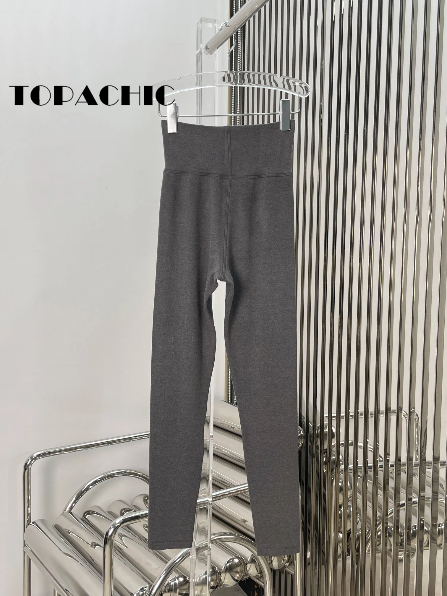 12.16 TOPACHIC-Women Wool Knitted Keep Warm Skinny Legging High Waist Spliced Solid Spliced Pencil Pants