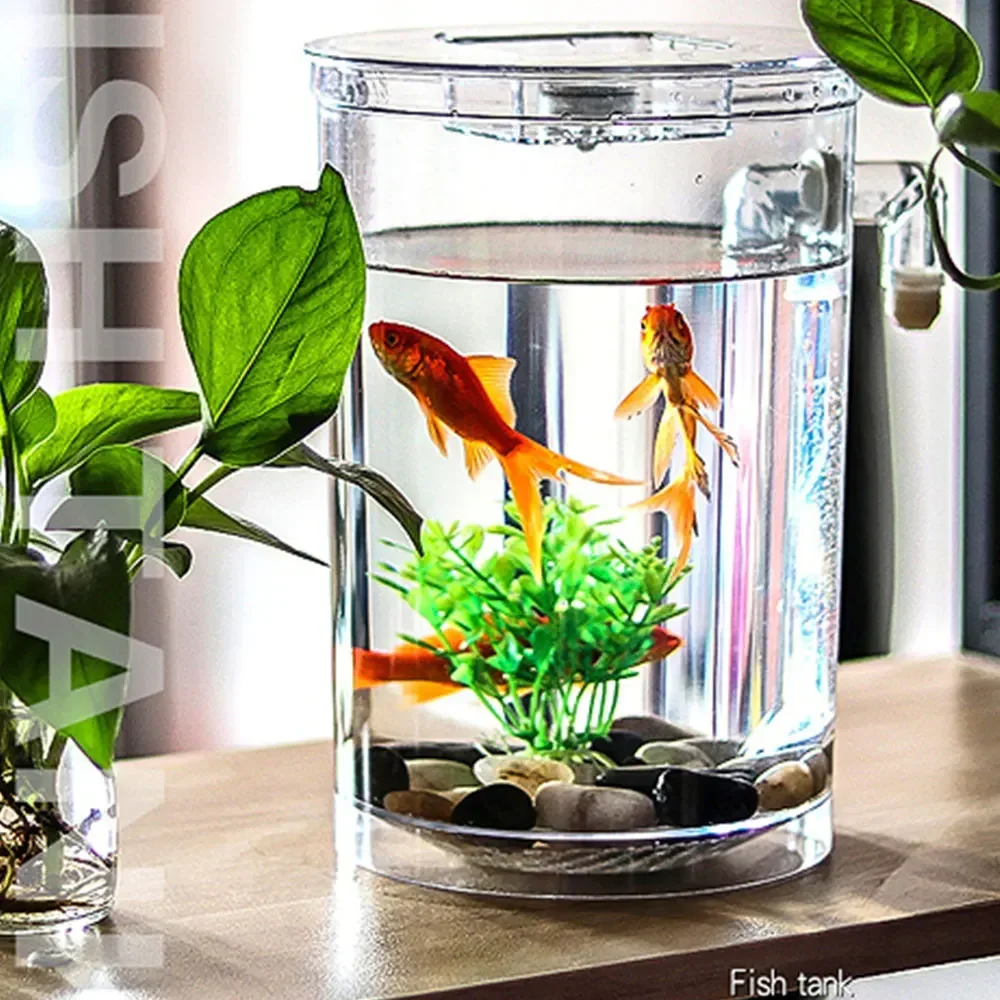 Landschaft Dekoration Aquarium Desktop Selbstreinigende Aquarium Fisch Zucht Tank Desktop Kleine Aquarium Mini Ökologische Aquarium