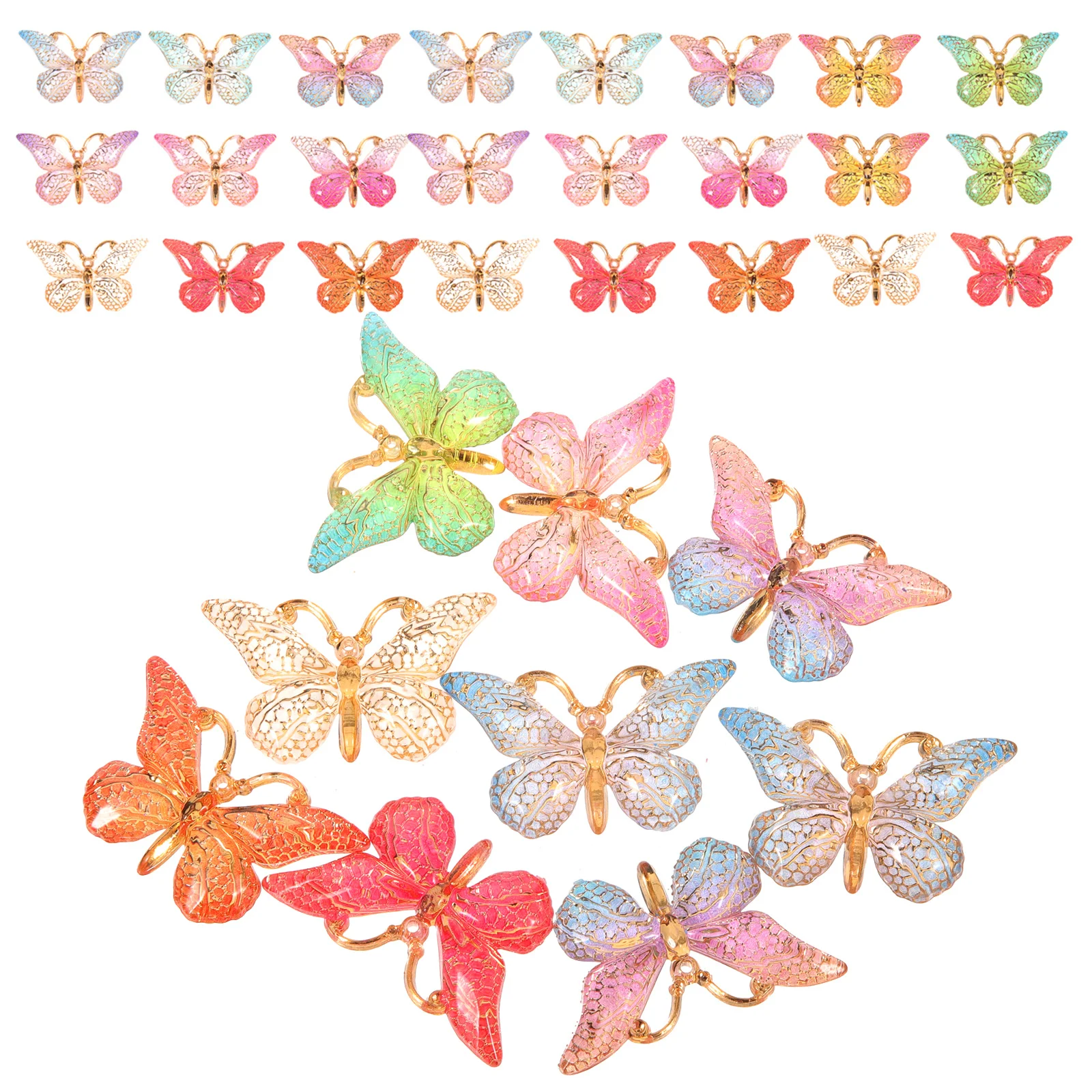 

50Pcs Delicate Butterfly Charms Colorful Succulent Planter Decor DIY Butterfly Charms for Bracelet Jewelry Making Crafts