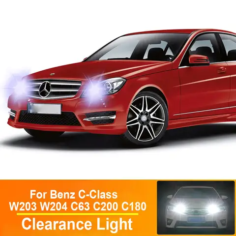 2개 T10 W5W 168 194 자동차 LED 클리어런스 주차등 메르세데스 벤츠 C클래스 W203 W204 C63 C200 C180 캔버스 오류 없음