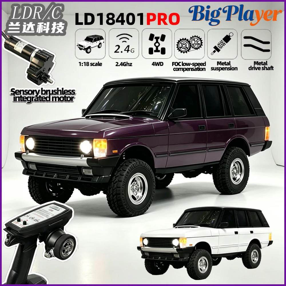 LDRC 18401 Upgraded LD18401PRO 1:18 RC Sensored Brushless Integrated Motor Professional Off-Road Remote Control Car Model Toy