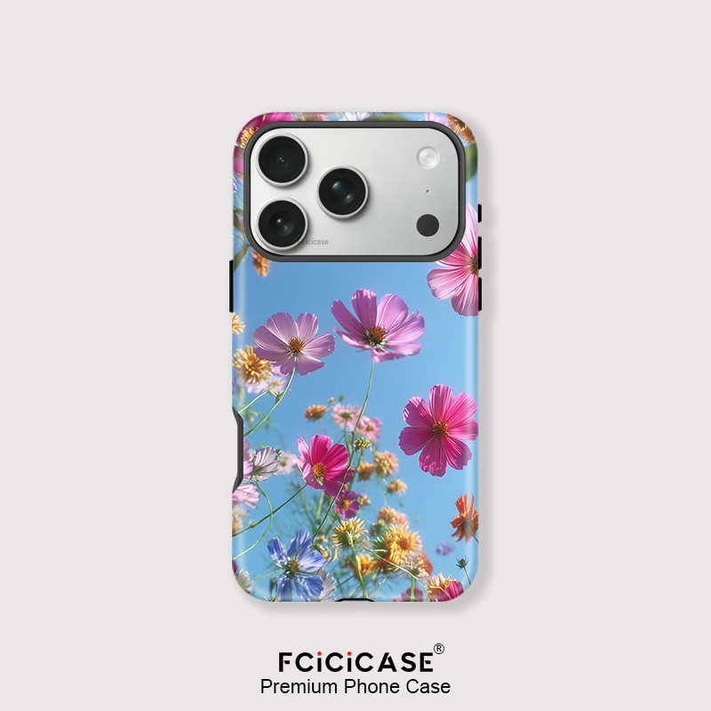 Fcicicase 2 في 1 حافظة هاتف مغناطيسية لهاتف آيفون 15 14 Plus 17 Air 11 12 13 16 Pro Max Flower لغطاء Magsafe الناعم المزدوج الطبقة #1