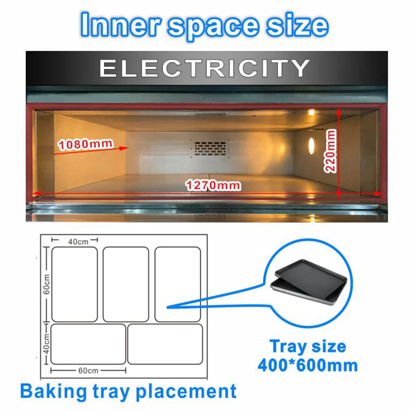 Commercial Automatic Bakery Machine 4 Deck 20 Trays Industrial  Electric Gas Deck Oven Baking Oven for Bread Snack Food Factory