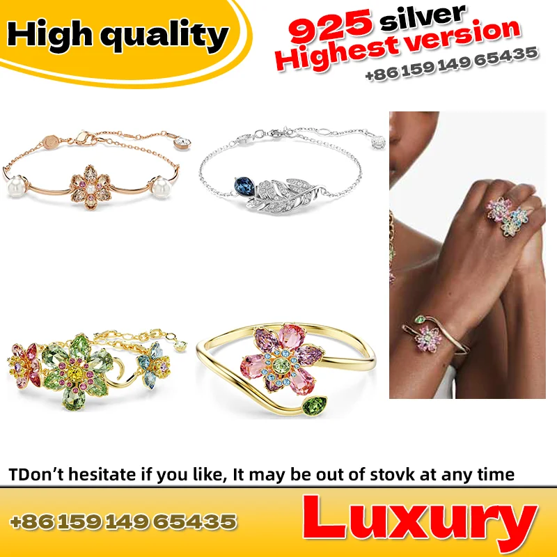 

2025 new rainbow rainbow rainbow gemstone crystal flower bracelet, high-quality cubic zirconia, women's party jewelry,