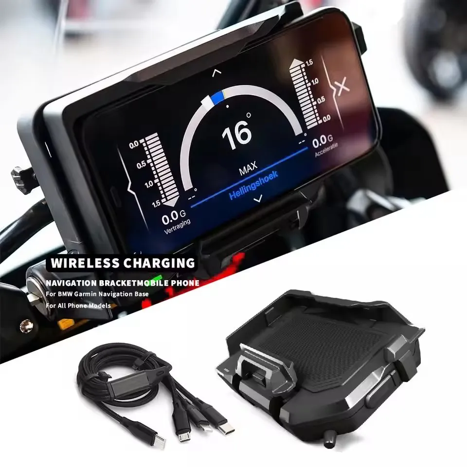 

For R1100GS R1150GS R1300GS R1250GS ADV S1000R S1000XR F900R F900XR Motorcycle Wireless Charging Phone Holder Navigation Bracket