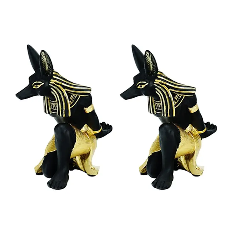 AT05-2X Resin Anubis God Wine Rack Figurines Modern Egypt Dog Miniatures Statues Animal Interior Home Desk Decor Sculpture