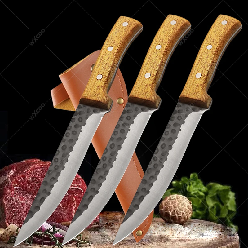 

WXCOO Stainless Steel Chef Boning Knife Cooking Slicing Meat Fruit Fish Fillet Kitchen Knives Hand Forge Utility Barbecue Knife