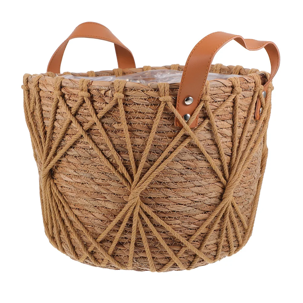 

Decorative Woven Flower Basket Multi-Purpose Plant Container for Indoor Plants Storage Basket Natural Look Home Party Decoration