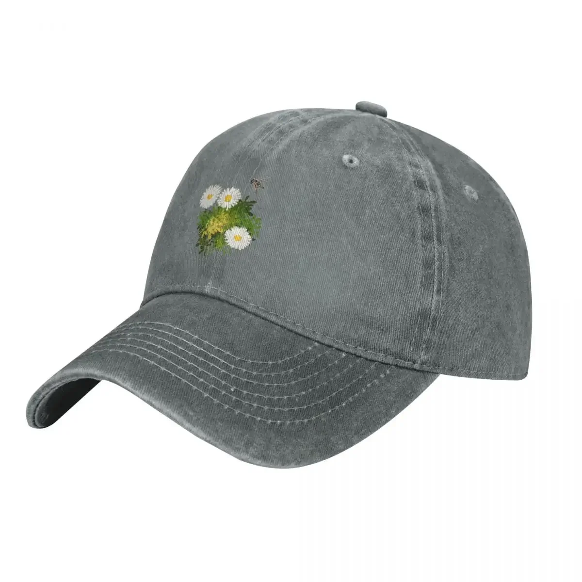 Flowers and Bee Cowboy Hat Luxury Cap Gentleman Hat Hat Beach dad Hats Woman Men'S