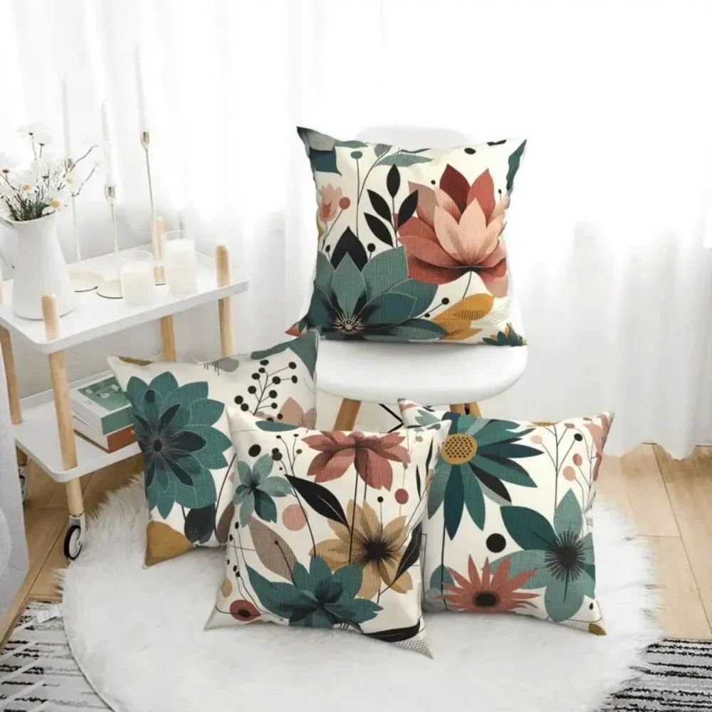 

Bohemian Throw Pillow Cover 3D Floral Pattern, Modern Cushion Cover, Living Room Bedroom Home Decor, Machine Washable