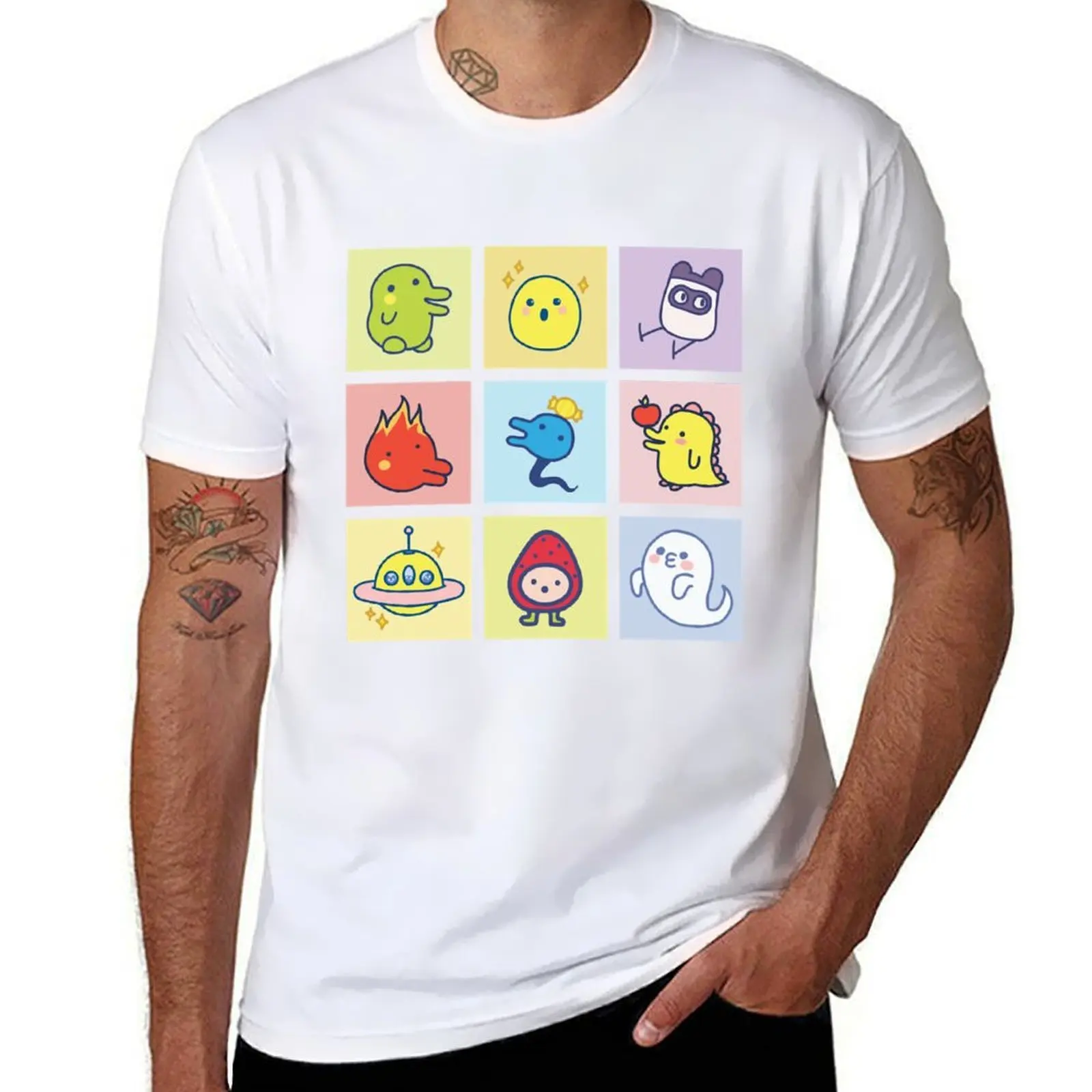 

Tamagotchi Character Collage T-Shirt cotton t shirts high quality graphic t shirts for man T-Shirt