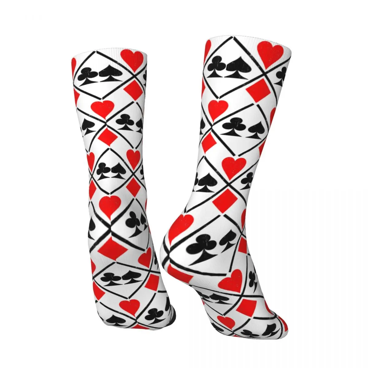 All Seasons Poker Card Game 1 Socks Harajuku Sport Middle Tube Socks Hip Hop Stockings for Men Women Valentine's Day Gifts