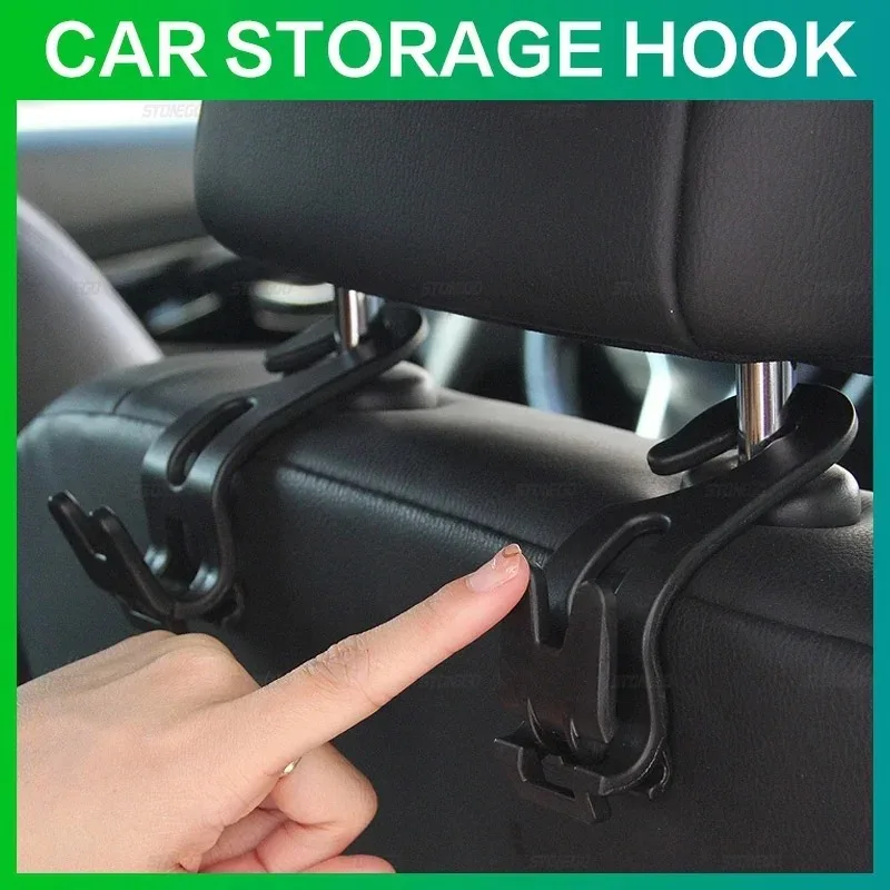 

Universal Car Headrest Back Seat Hook, Storage Organizer for Handbags, Wallets, Coats, and Grocery Bags