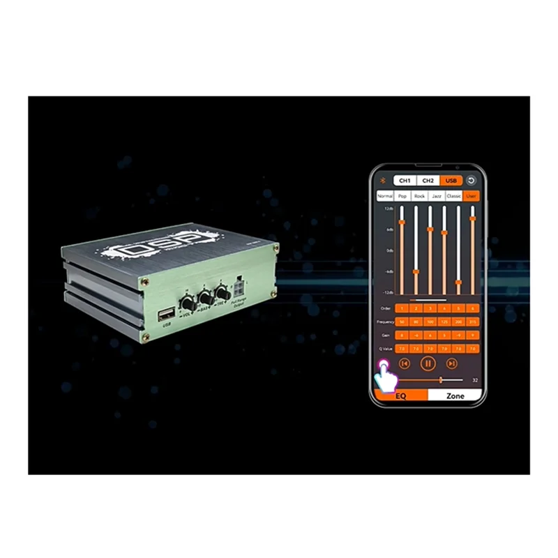 

【HOT】Car Power Amplifier Support Mobile APP Control Audio Processor Enhancement Sound Quality Effect