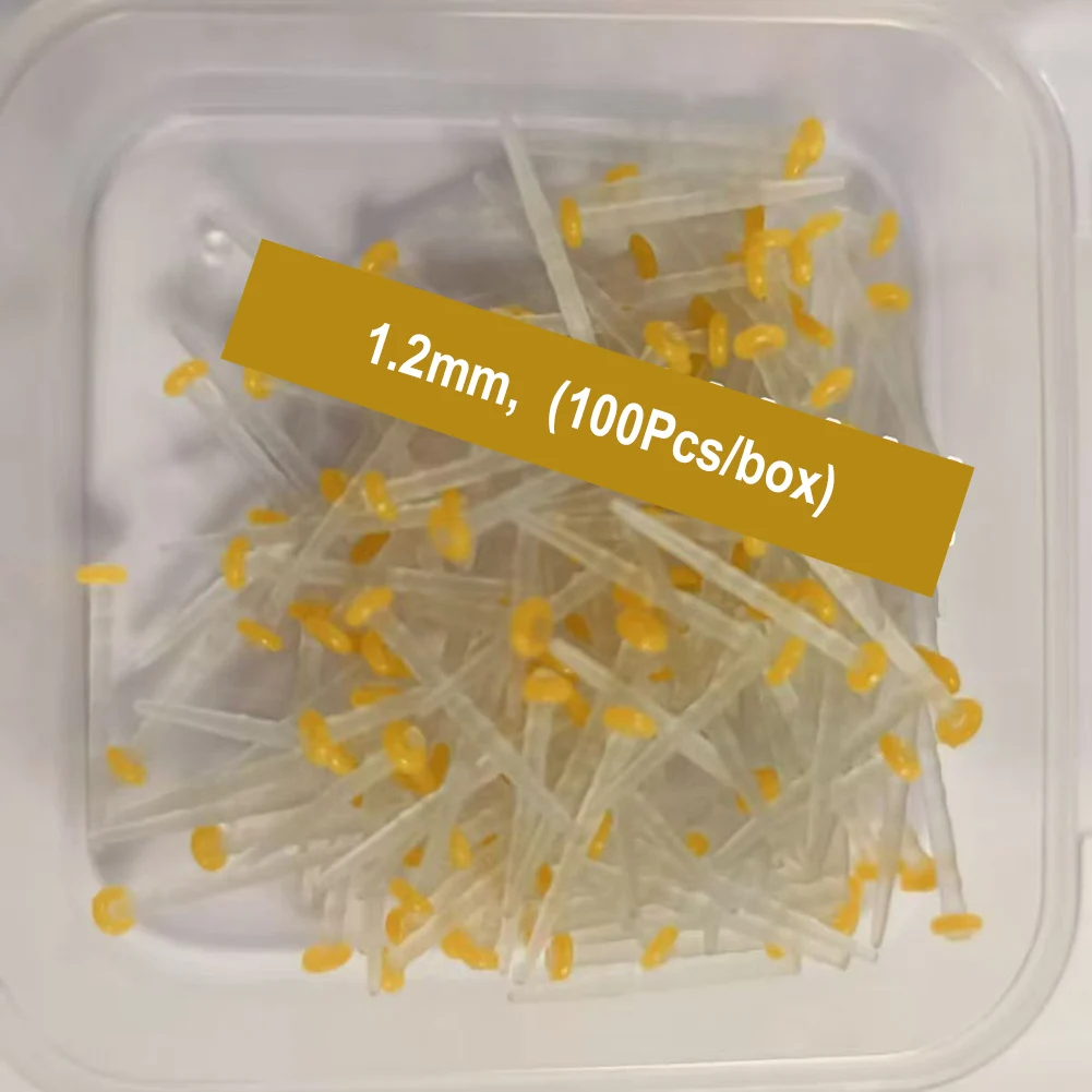 100 قطعة/صندوق ألياف الأسنان المشاركات المسمار الكوارتز الزجاج آخر 1.2/1.4/1.6/1.8 مللي متر استعادة الأسنان إصلاح الأسنان مركب الترابط كومة #2