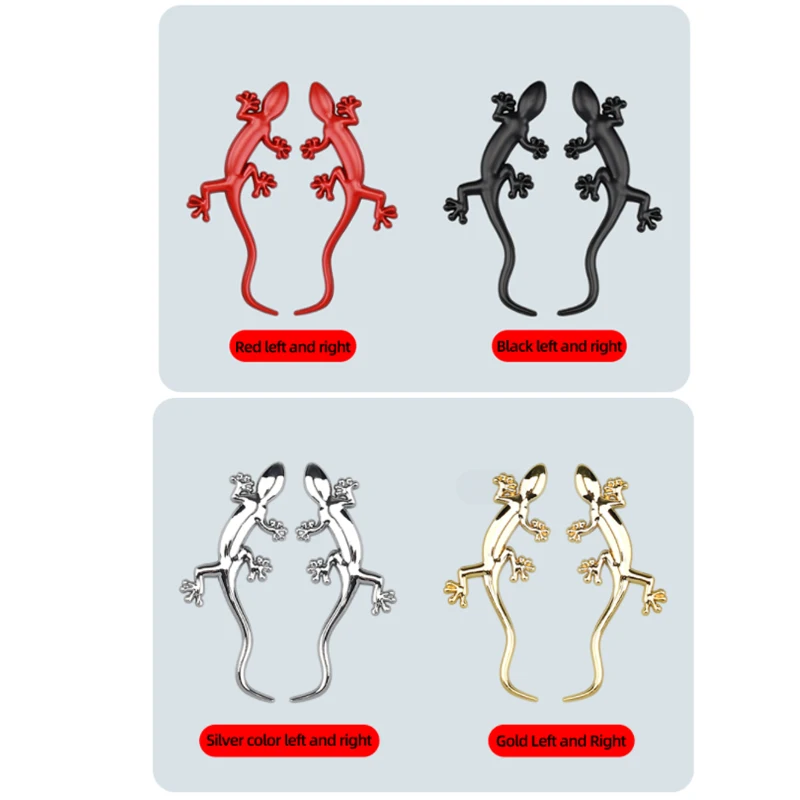 Multi-choice Car 3D Metal Gecko Badge Logo Sticker Decal Badge Emblem Reflective Sticker Auto Styling Decor Accessorie Universal