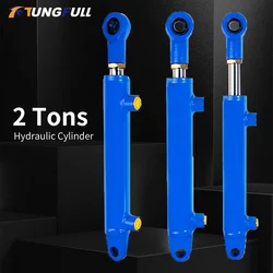 100-500mm Stroke Strokehydraulic cylinder telescopic 2 Tonnage mini hydraulic oil cylinder Heavy Duty Bidirectional Lifting