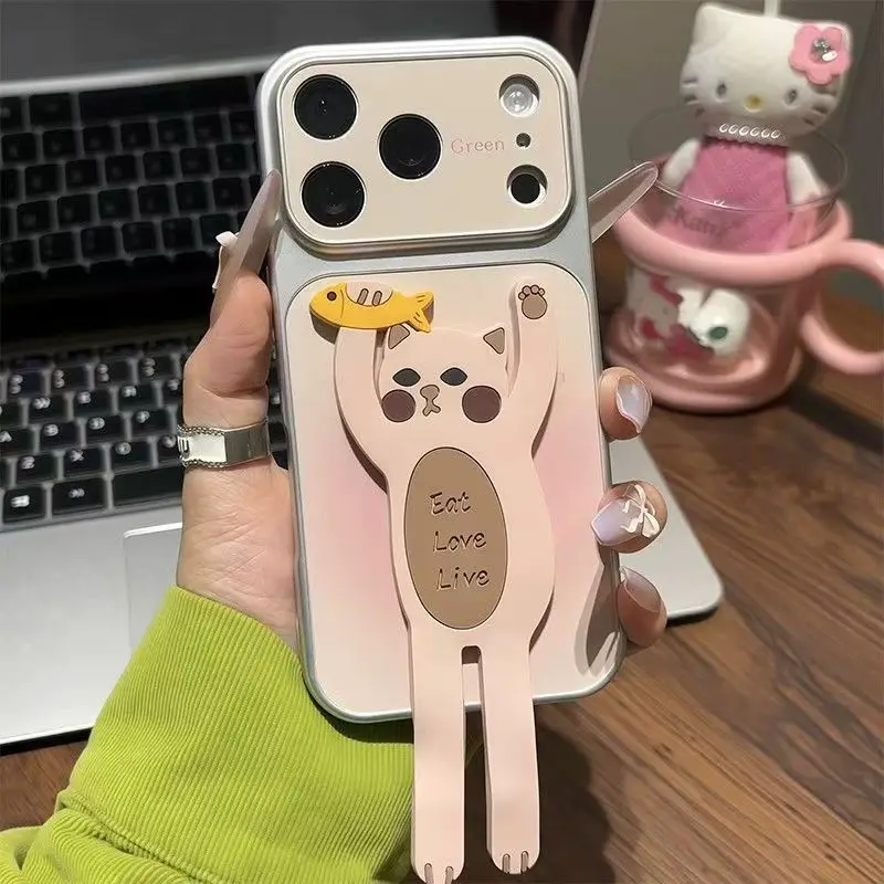Lichee Pattern Phone Case For iPhone 16 15 13 14 11 12 17 Pro Max Wrist Strap Lanyard With Holder Stand Silicone Soft Back Cover view 3