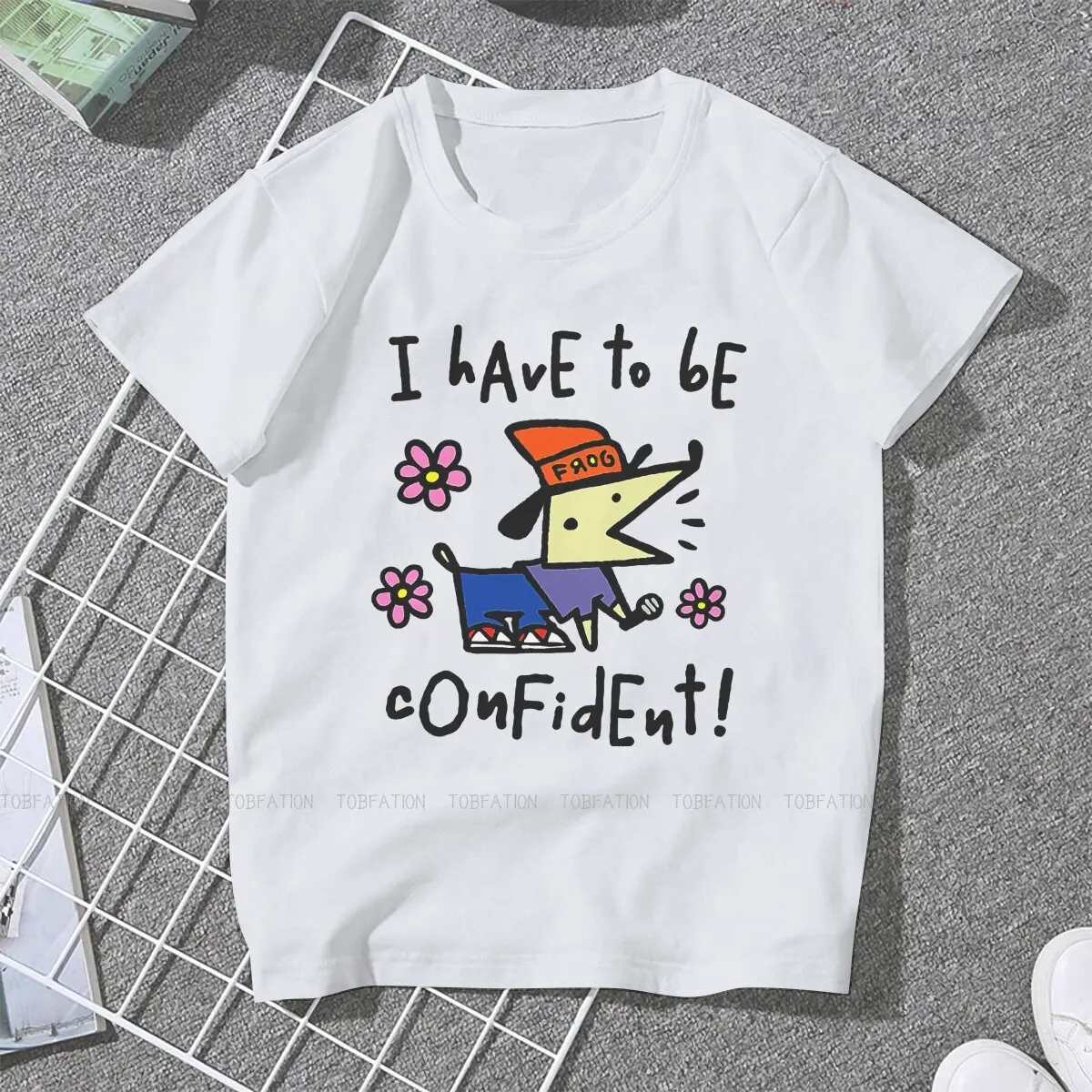 Confident Women TShirt PaRappa The Rapper Rhythm Game Girls Graphic Tops 5XL Cotton Female T Shirt Funny Fashion Gift