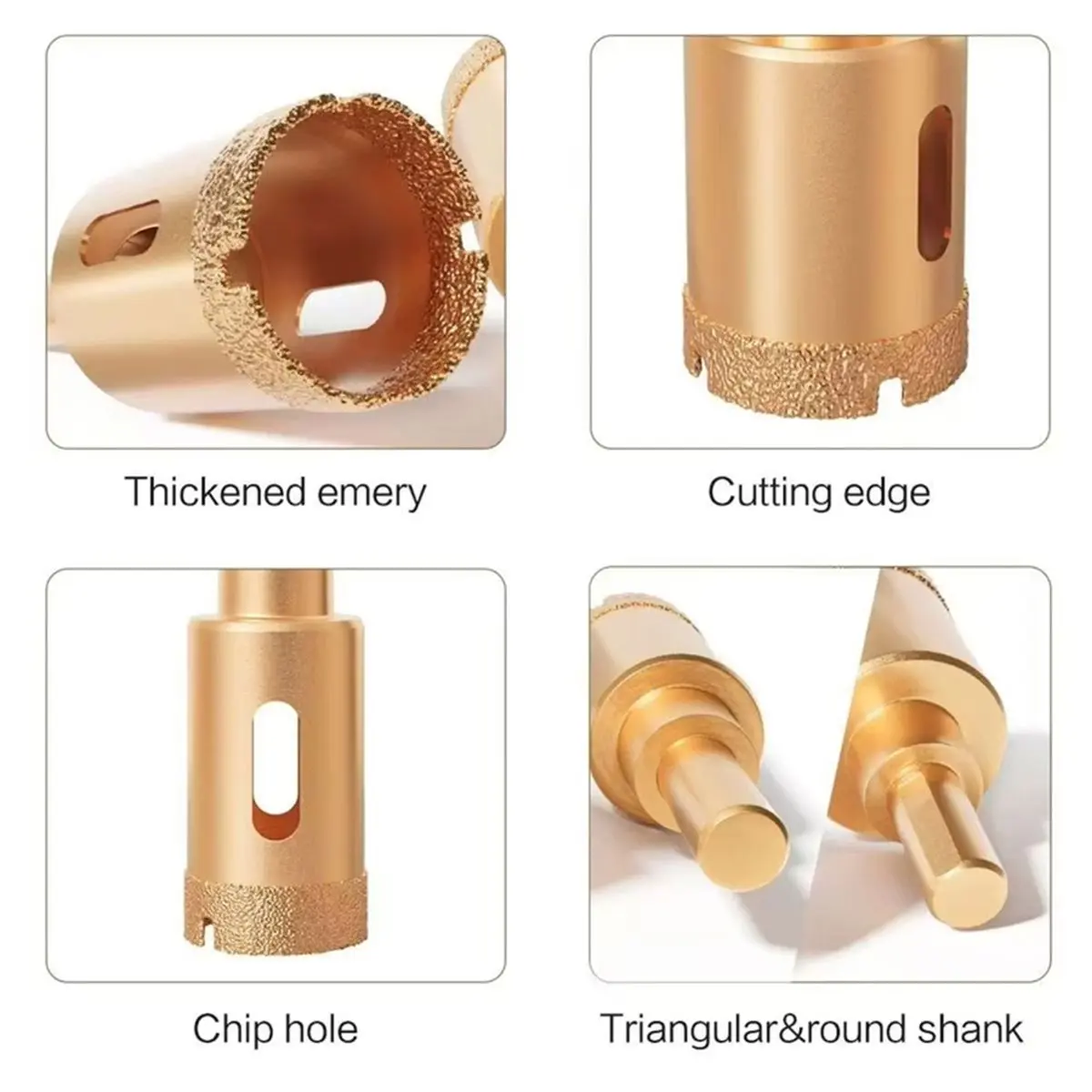 12-Piece Set of 6-35mm Drill Bits, Boxed, Angle Grinder, Hole Saw, Glass, Marble, , Ceramic Kit, Stone Reamer.