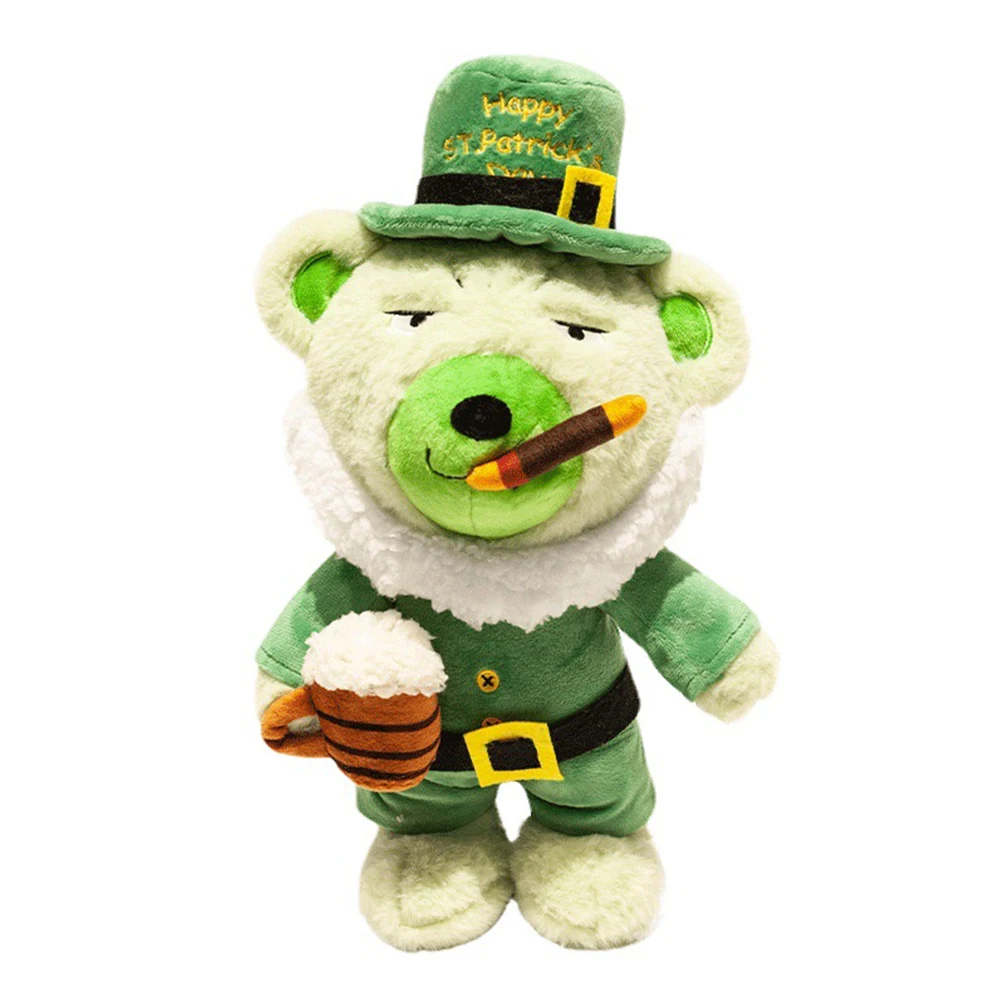 

Good Luck Bear Stuffed Animal Plush Toys Cool Bear Plushies Cute Bear Stuffed Animal Doll St. Patrick's Day Birthday Christmas