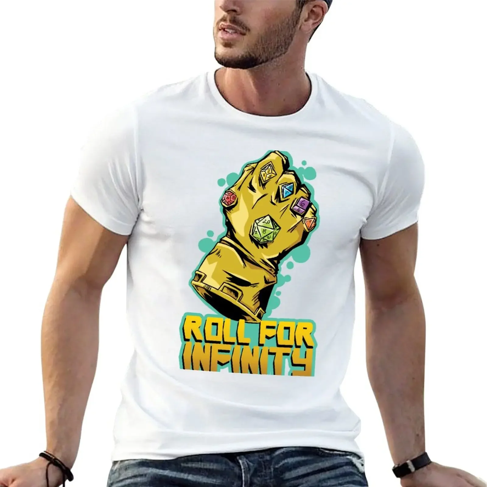 

Roll For Infinity T-Shirt plain blacks Aesthetic clothing mens t shirt