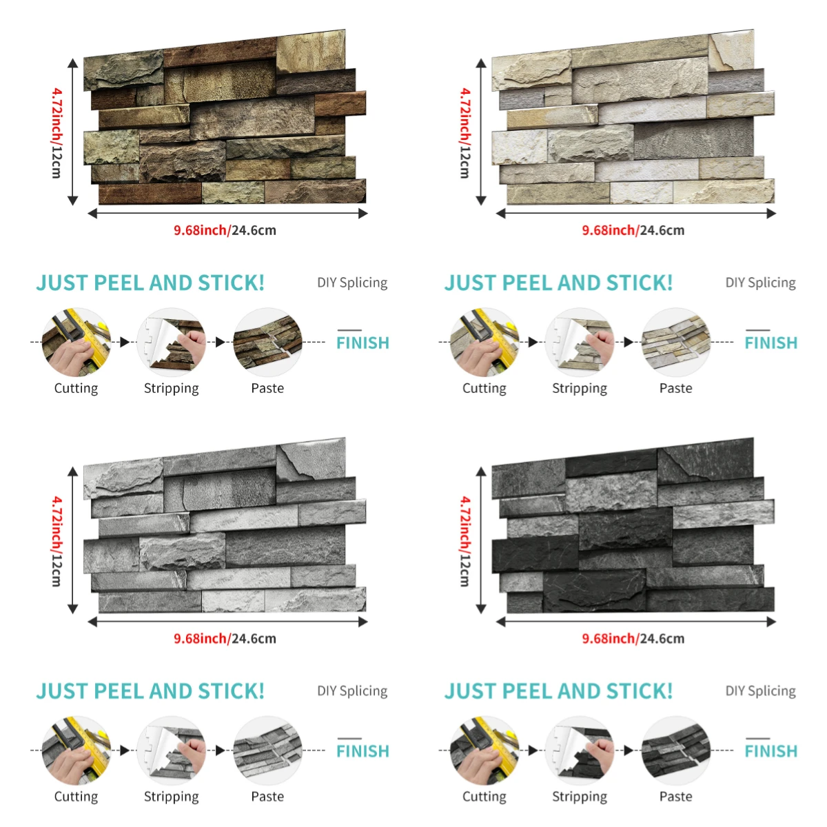 

Adhesive Wallpaper for Wall Marble Effect - PVC Irregular Tiles Waterproof Oil-Proof, Kitchen Bedroom DIY Home Renovation