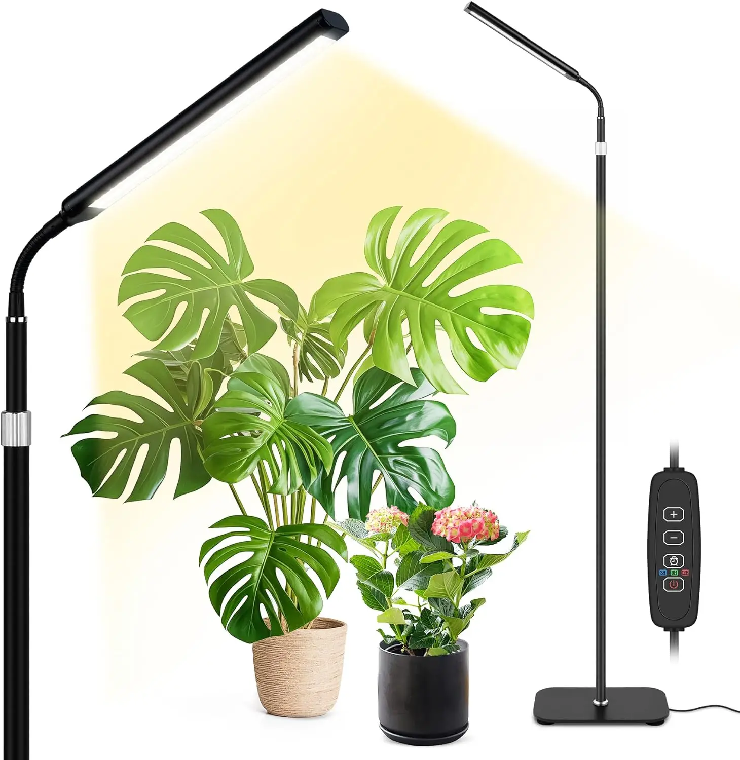 

Full Spectrum LED Grow Light for Indoor Plants with Auto Timer, Adjustable Height & Dimmable Settings