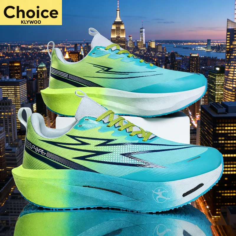 Herren-Laufschuhe mit Carbonplatte und Luftpolster, Marathon-Sportschuhe, Atmungsaktiv, Leichtgewichtig, Bequeme Damen-Sneaker für Athletik und Freizeit