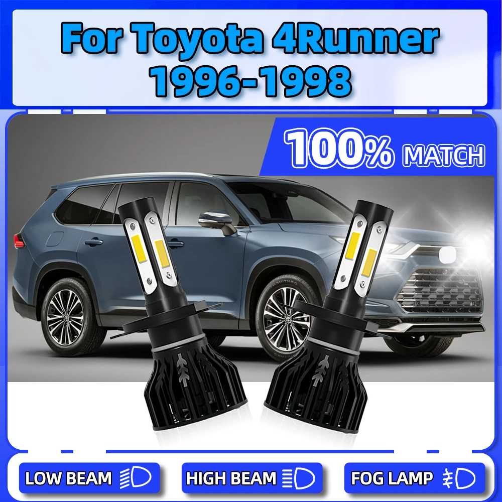 

2Pcs H4 LED Headlight 20000LM Auto Front Lamps 120W CSP Chips Car Headlamps 12V 6000K White For Toyota 4Runner 1996 1997 1998