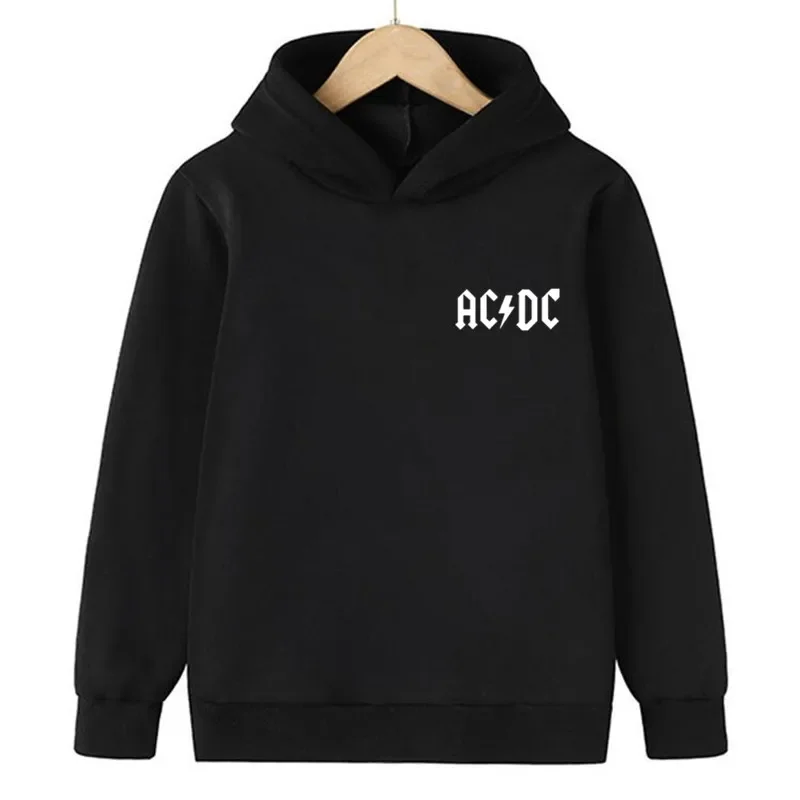 Hip Hop Fashion AC DC Children Hoodies Sweatshirt Spring Autumn Kids Hooded Top Casual Sportswear Boys Girls Hoodie Pullover