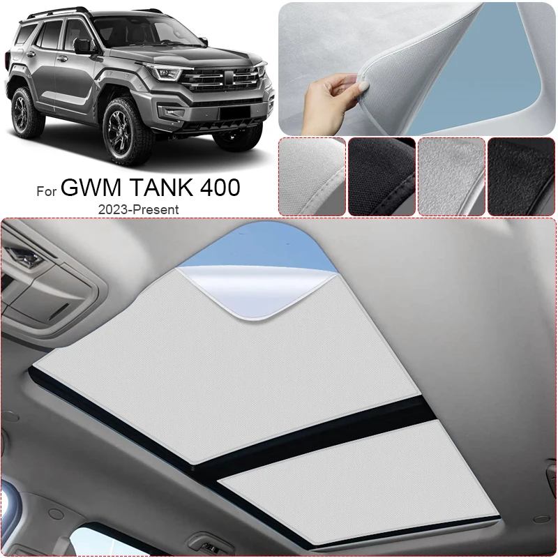 

Car Suede Fabric Anti-uv Electrostatic Adsorption Sunroof Sunshade For GWM TANK 400 2023-Present Auto Heat Insulation Skylight