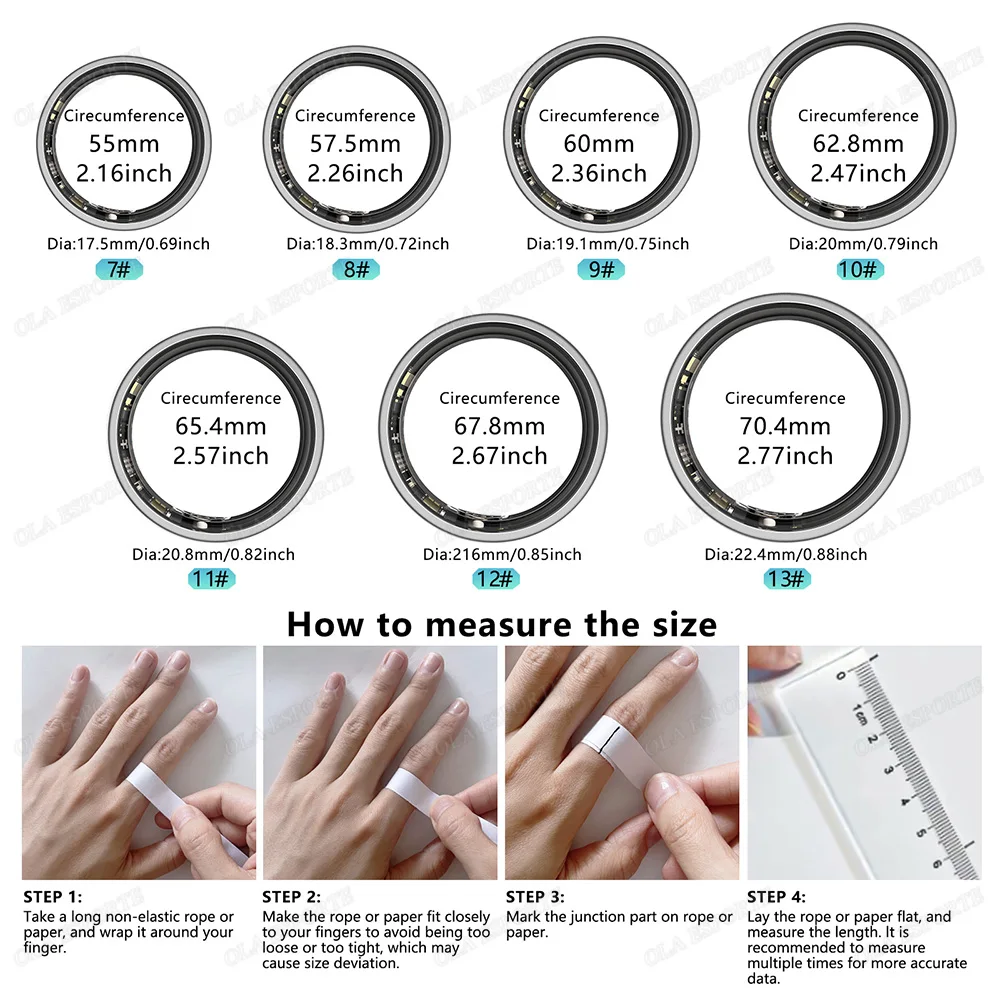 حلقة ذكية معدل ضربات القلب الأكسجين في الدم مراقبة النوم خطوة العد تتبع النشاط المشترك IP68 مقاوم للماء خواتم رياضية الرجال النساء