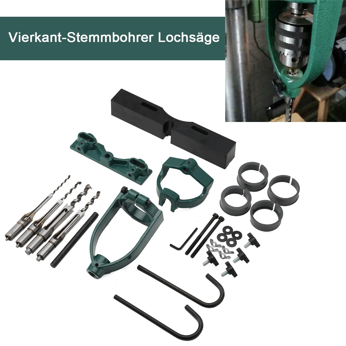 Stemmen Maschine Holzbearbeitung Einsteckschloss Zapfen Werkzeuge Bohrmaschine Locator Set für Kreise Quadratischen Loch Meißel Bohrmaschine – Detail 8