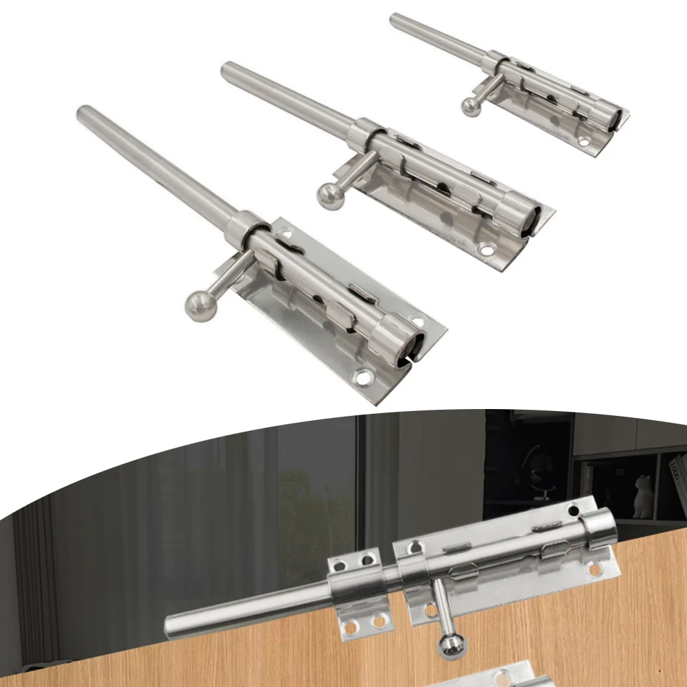 Chrome Door Latch Bathroom Door Lock DIY Installation 360° Installation Brushed Nickle Finish Extra Security For Bathroom