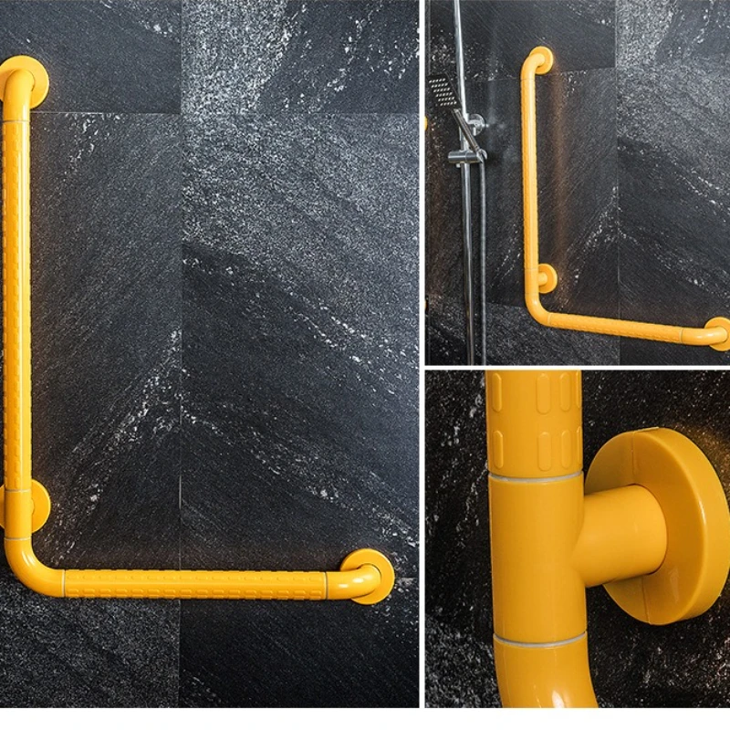 Stainless Steel Bathroom Safety Rail L-Shaped Toilet Grab Bar Elderly and Disabled Stair Handle  Strong Load  Wall Mount Support