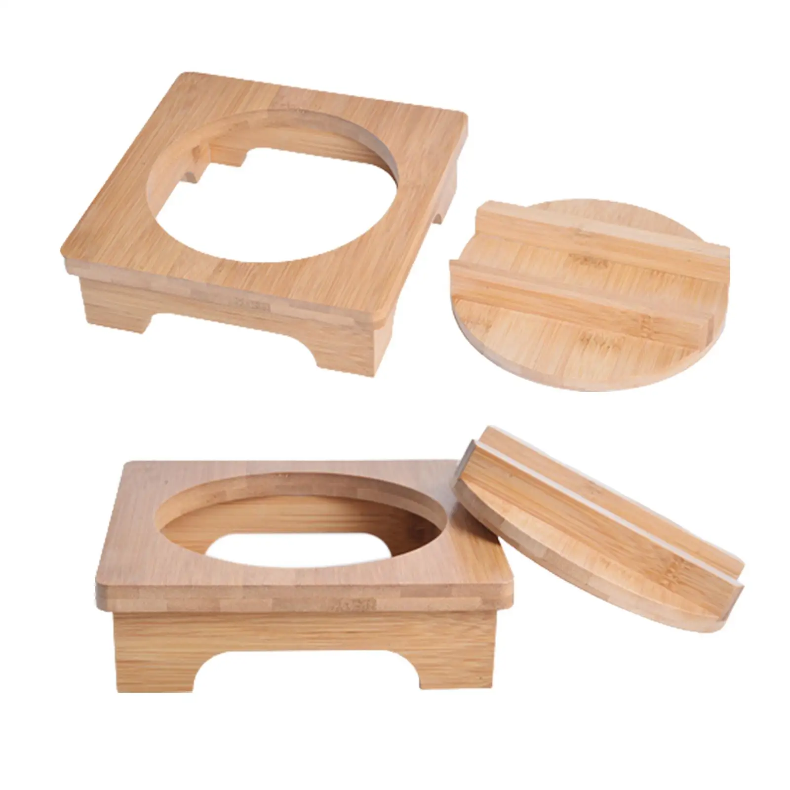 Pot Cover Non Slip Anti Hot Wooden Base Pan Tray Dish Trivets base for Bibimbap Food Hot Dishes Table hot Pot