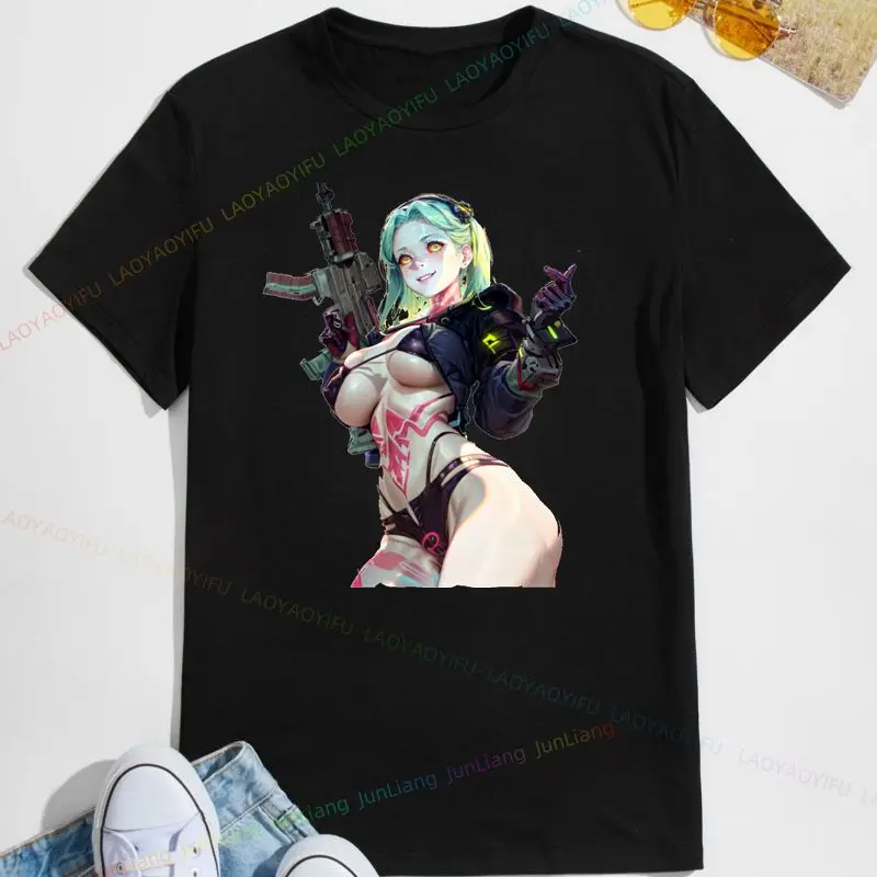 تي شيرت Lucy Cyber Edgerunners - تي شيرت برسومات Anime Edge Runner Manga Gift - قميص مطبوع مثير للاهتمام، ملابس شارع عصرية