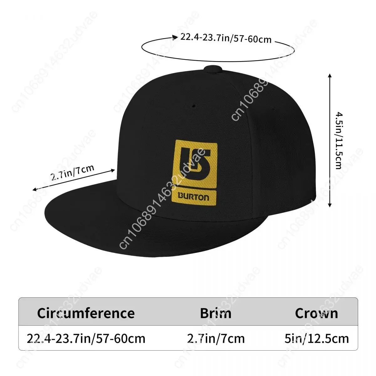 Burton Logo Vertical Snowboard Skate Surf Baseball Caps Snapback Cap Harajuku Best Seller Casual