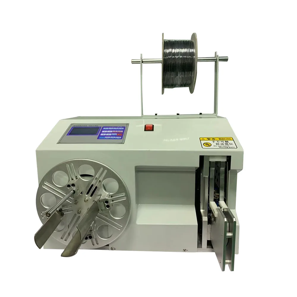 Máquina automática de enrolamento e amarrar fios, enrolamento e empacotamento de cabos