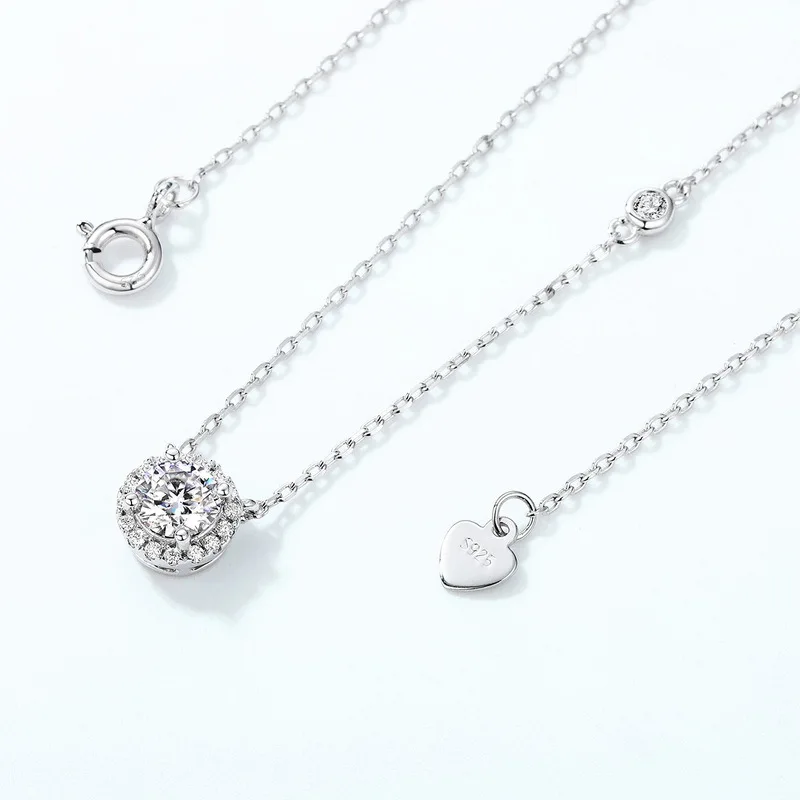 قلادة مويسانيتي من الفضة الإسترليني S925 جديدة، مجوهرات زفاف عصرية ومتعددة الاستخدامات على الطراز الأوروبي والأمريكي