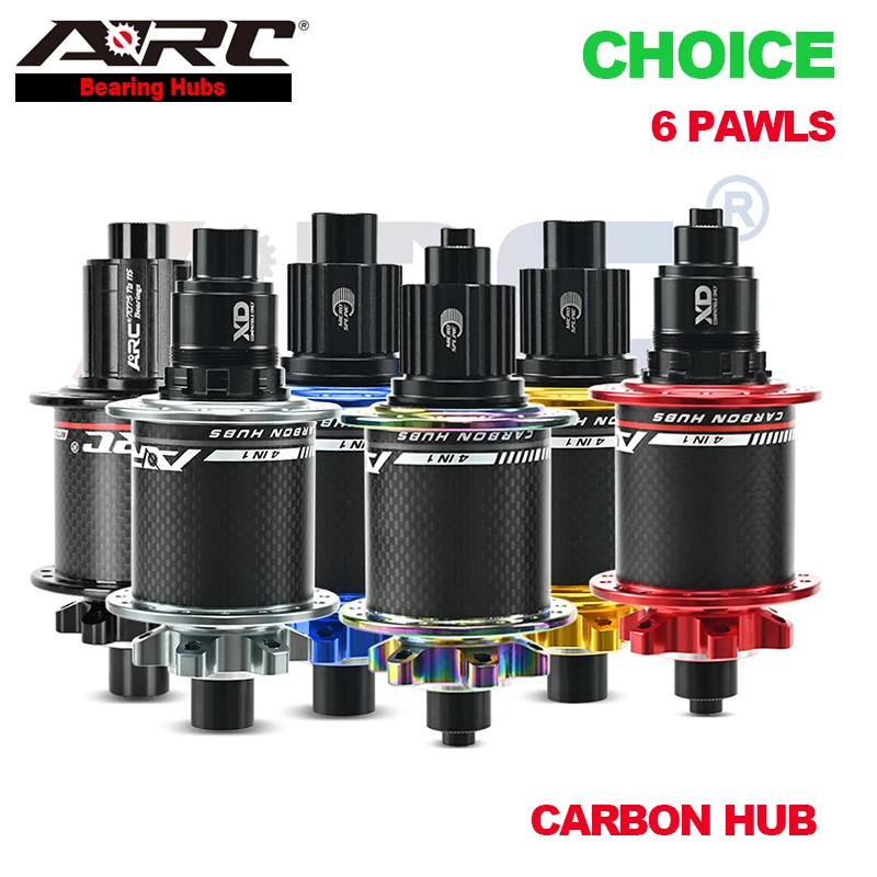

ARC Carbon Fiber Hub, 32 Holes Mountain Bike Hub, 6 Pawl 114 Clicks, Compatible with Hyper Glide, Micro Spline, Sram XD 12 Speed