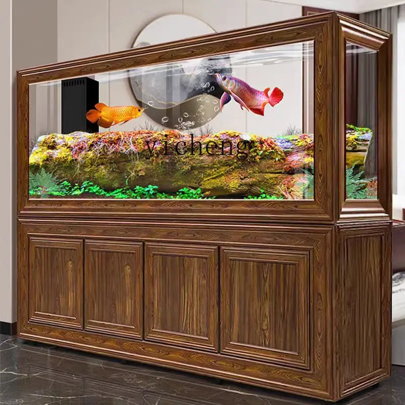 Fish Tank Living Room Household Small And Medium Ecological Water-free Rectangular Partition Screen Floor Fish Tank