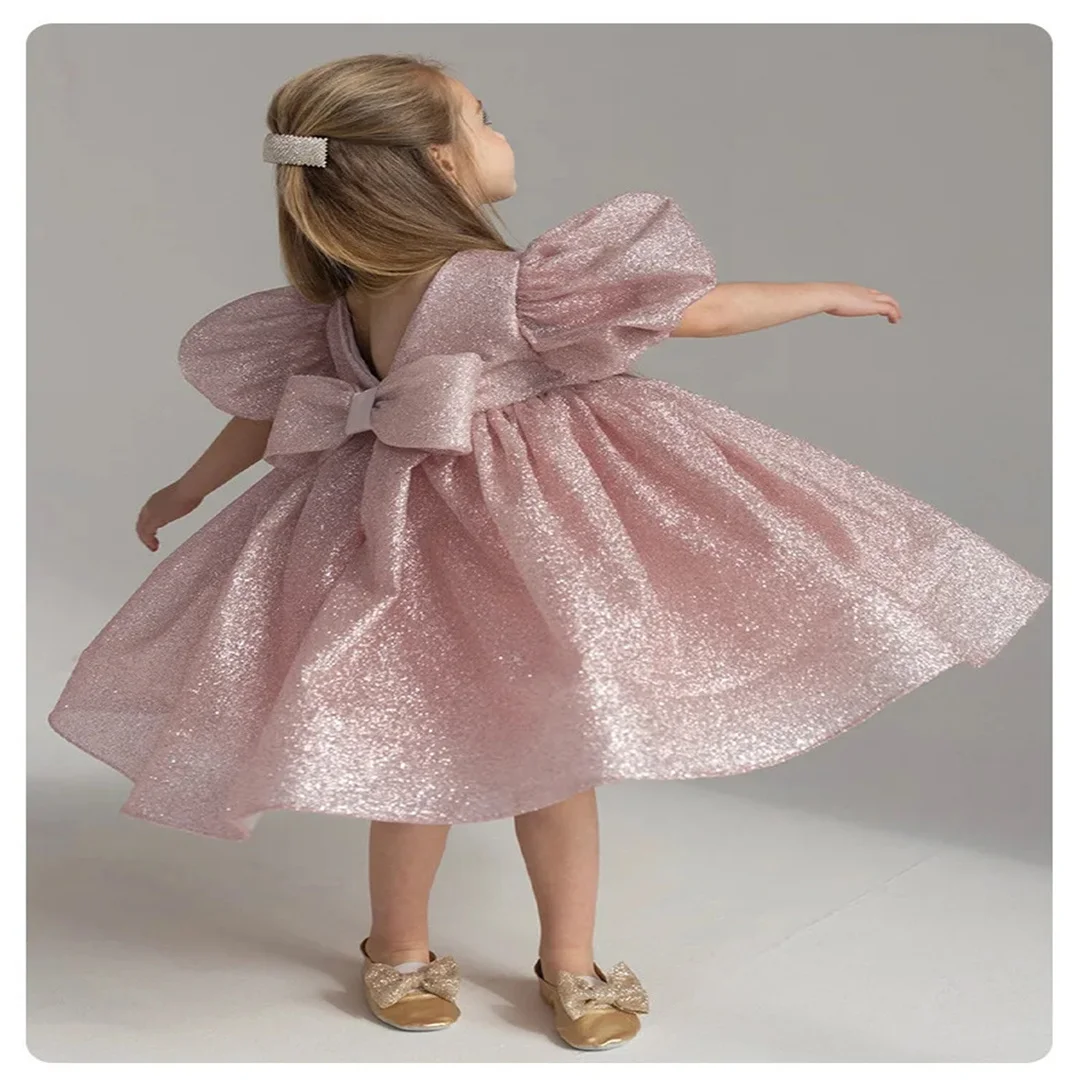 تخصيص الزفاف عيد ميلاد زهرة فتاة فساتين أنيقة منتفخ فاخر بنات حزب فساتين Bowknot مساء اللباس زهرة فتاة Prin