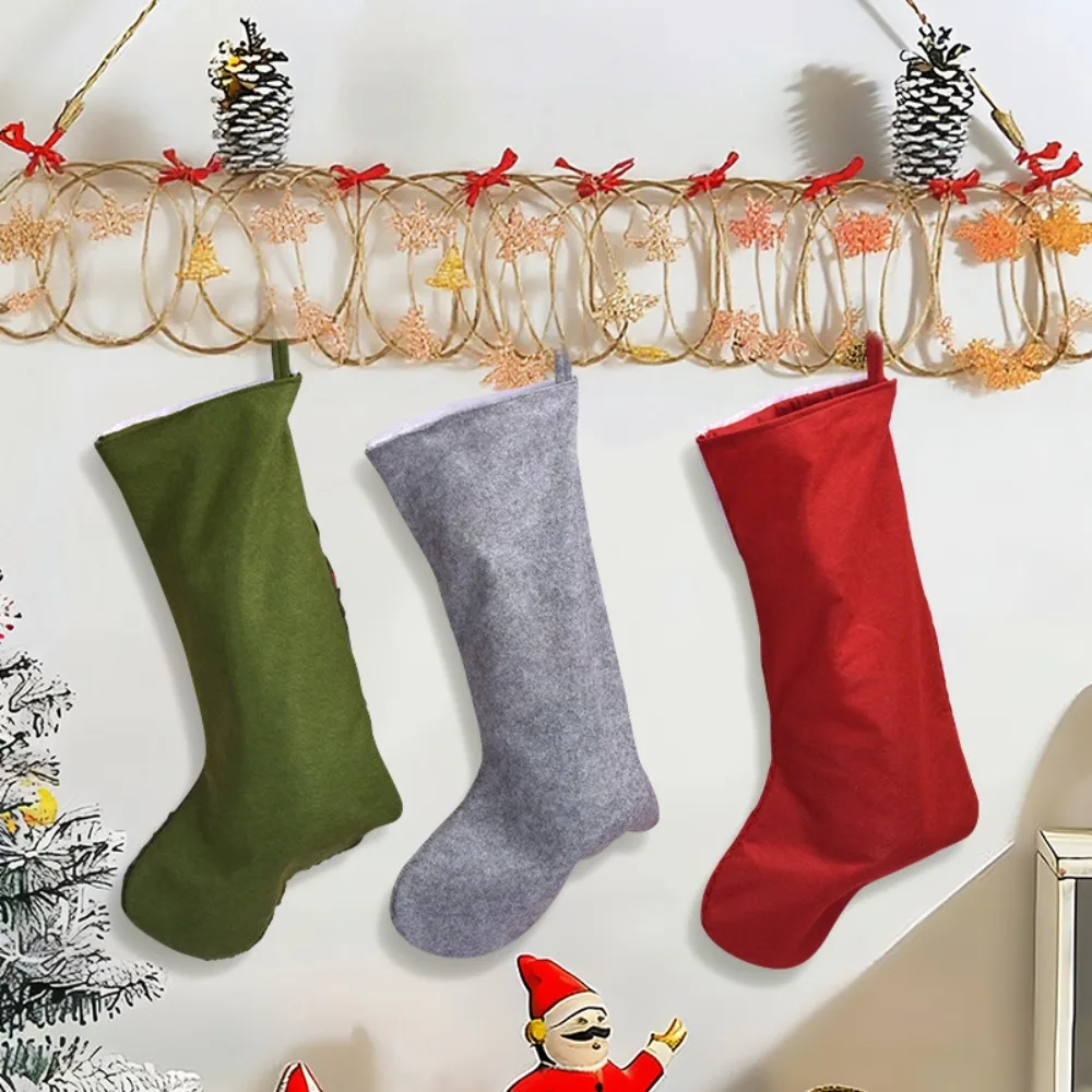 Set di calze di Natale Calzino da pupazzo di neve di Babbo Natale Ornamento di Natale Peluche Babbo Natale/Pupazzo di neve/Orso/Alce Navidad CandyGift Bag Party