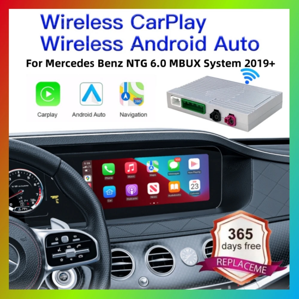 Wireless CarPlay Android Auto Retrofit Kit Decoder Box CarPlay Interface For Mercedes Benz NTG 6.0 MBUX System 2019+