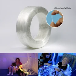 PMMA Fiber Optic Cable 500m/roll Dia 0.75mm*3pcs PVC Tude Sparkle Flash Point Fiber for Children's Sensory Room Water Curtain