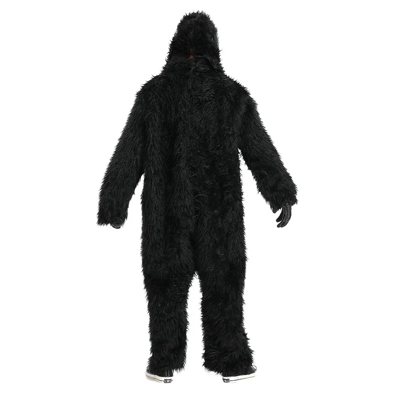 2024 New Arrival Men Furry Chimpanzee Mascot Black Gorilla Halloween Costume For Adult