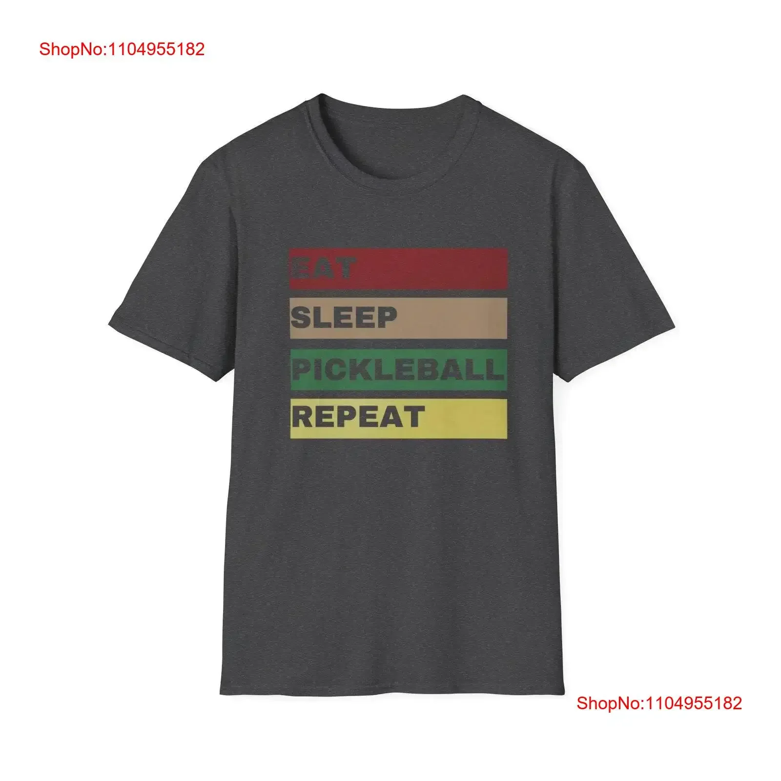 

Pickleball shirt eat sleep repeat funny gift for player vintage Washed Versatile streetwear Top For Everyday Wear Stretched